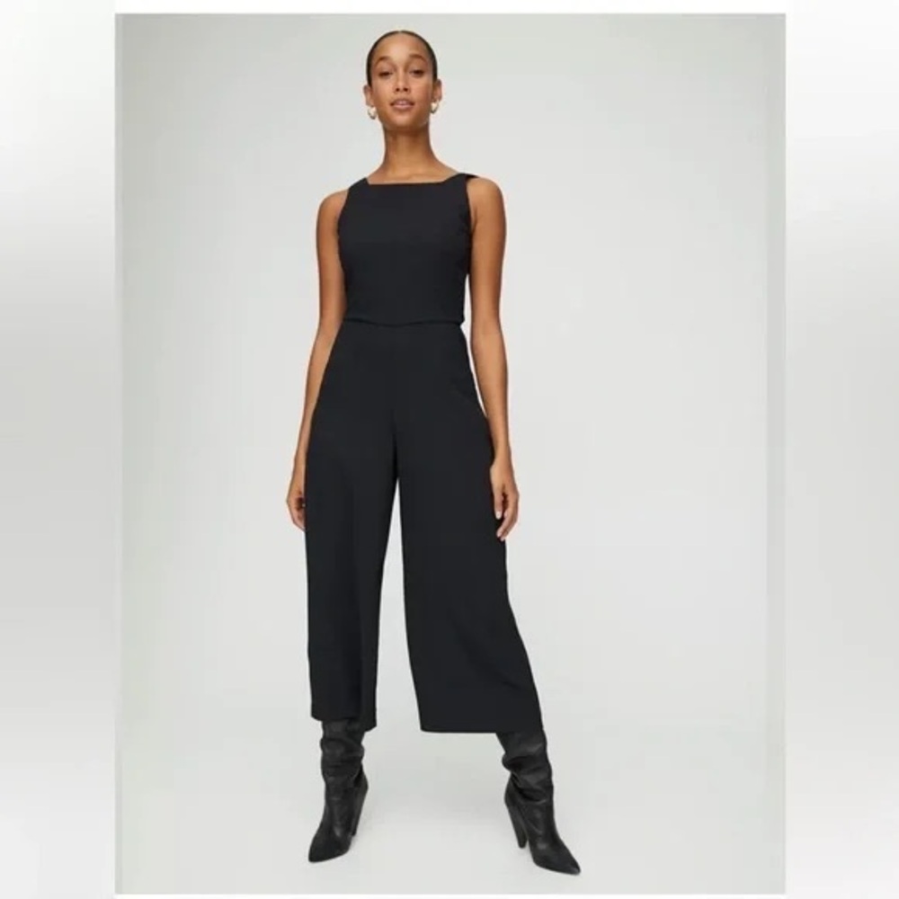 Aritzia Wilfred Jumpsuit Playsuit Tie Back Sleeveless Wide Leg